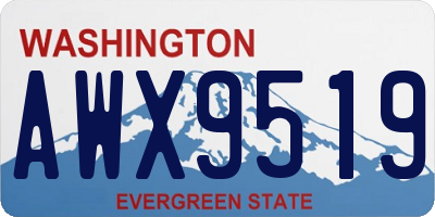 WA license plate AWX9519