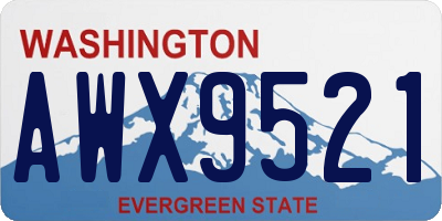 WA license plate AWX9521
