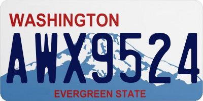 WA license plate AWX9524