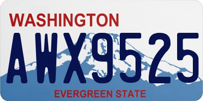 WA license plate AWX9525