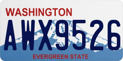 WA license plate AWX9526
