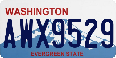WA license plate AWX9529