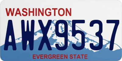 WA license plate AWX9537