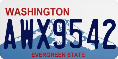 WA license plate AWX9542