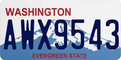 WA license plate AWX9543