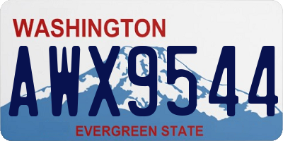 WA license plate AWX9544