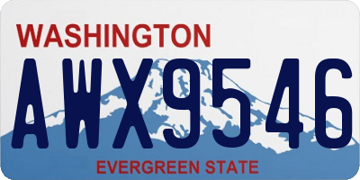 WA license plate AWX9546