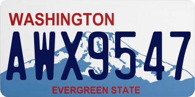 WA license plate AWX9547