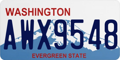 WA license plate AWX9548