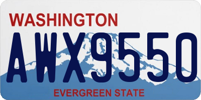 WA license plate AWX9550