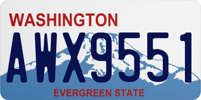WA license plate AWX9551