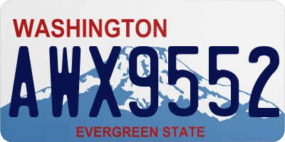 WA license plate AWX9552