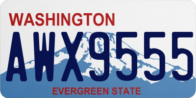 WA license plate AWX9555