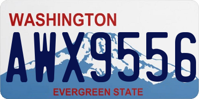 WA license plate AWX9556