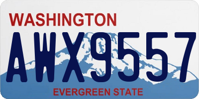 WA license plate AWX9557