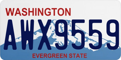 WA license plate AWX9559