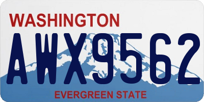 WA license plate AWX9562