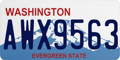 WA license plate AWX9563