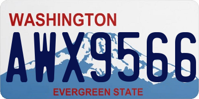 WA license plate AWX9566