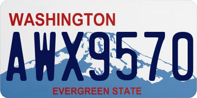 WA license plate AWX9570
