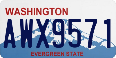 WA license plate AWX9571