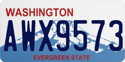 WA license plate AWX9573