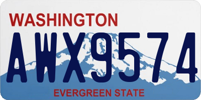 WA license plate AWX9574
