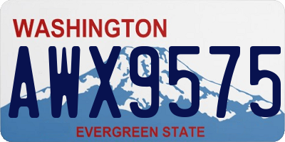 WA license plate AWX9575