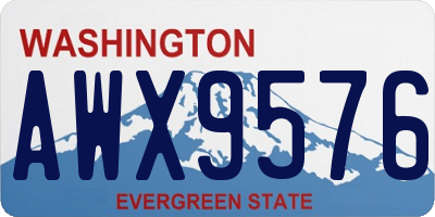 WA license plate AWX9576