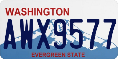 WA license plate AWX9577