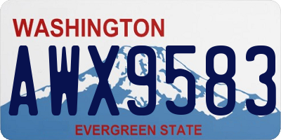 WA license plate AWX9583