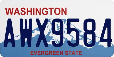 WA license plate AWX9584