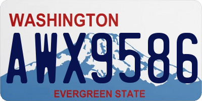 WA license plate AWX9586