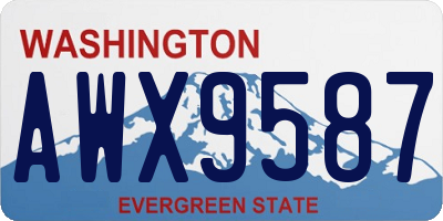 WA license plate AWX9587