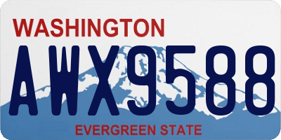 WA license plate AWX9588