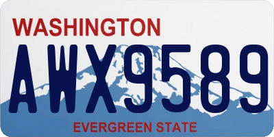 WA license plate AWX9589