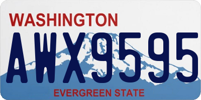 WA license plate AWX9595