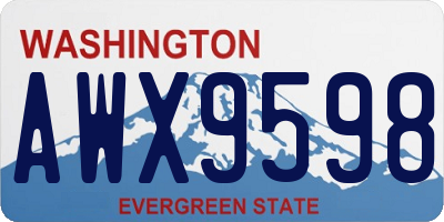 WA license plate AWX9598