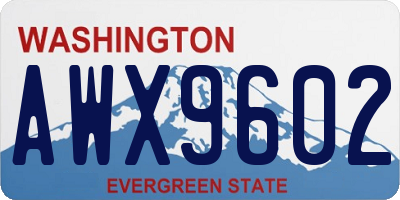 WA license plate AWX9602
