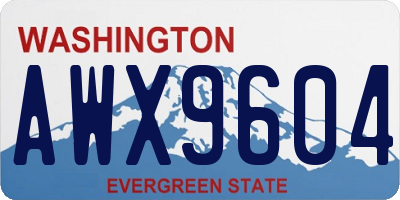 WA license plate AWX9604