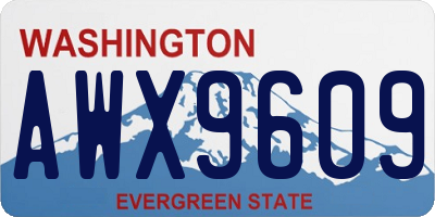 WA license plate AWX9609