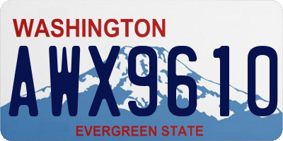 WA license plate AWX9610