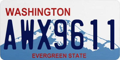 WA license plate AWX9611