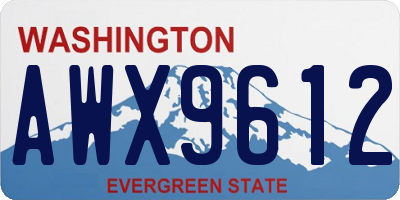 WA license plate AWX9612