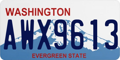 WA license plate AWX9613