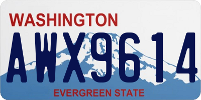 WA license plate AWX9614