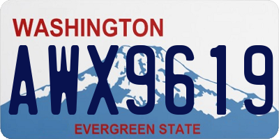 WA license plate AWX9619