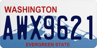 WA license plate AWX9621