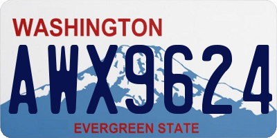 WA license plate AWX9624