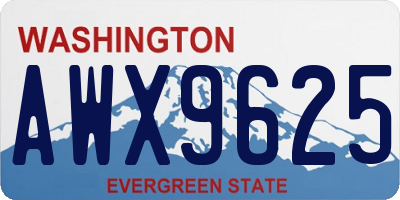 WA license plate AWX9625